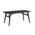 Iora 71-Inch Industrial Dining Table with Rounded Corners in Black Wood