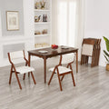 Set of 2 Upholstered Folding Dining Chairs - Space-Saving Wooden Design