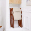 Set of 2 Upholstered Folding Dining Chairs - Space-Saving Wooden Design
