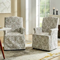 Set of 2 Alethea Upholstered Dining Chairs with Slipcovers and Solid Wood Legs by HULALA HOME