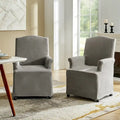 Set of 2 Alethea Upholstered Dining Chairs with Slipcovers and Solid Wood Legs by HULALA HOME