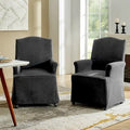 Set of 2 Alethea Upholstered Dining Chairs with Slipcovers and Solid Wood Legs by HULALA HOME