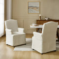Set of 2 Alethea Upholstered Dining Chairs with Slipcovers and Solid Wood Legs by HULALA HOME