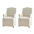 Set of 2 Alethea Upholstered Dining Chairs with Slipcovers and Solid Wood Legs by HULALA HOME