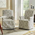 Set of 2 Alethea Upholstered Dining Chairs with Slipcovers and Solid Wood Legs by HULALA HOME