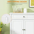 Modern Sideboard Buffet Cabinet with 2 Drawers and Adjustable Shelves - Ideal Coffee Bar Storage