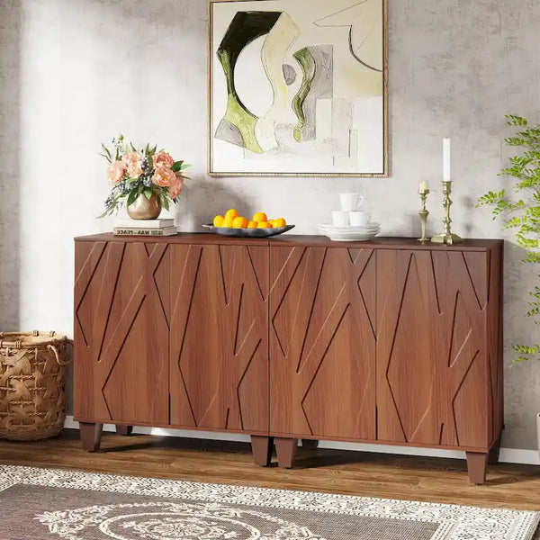 55-Inch Sideboard Buffet Cabinet with Adjustable Shelves for Kitchen and Dining Room