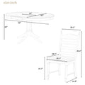 5-Piece Retro Wood Dining Set: Round Extendable Table with 4 Upholstered Chairs