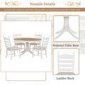 5-Piece Retro Wood Dining Set: Round Extendable Table with 4 Upholstered Chairs
