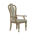 Set of 2 Magnolia Manor Weathered Bisque Upholstered Arm Chairs with Splat Back Design