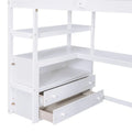 Merax Loft Bed with Integrated Desk and Storage Shelves
