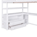 Merax Loft Bed with Integrated Desk and Storage Shelves