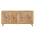 Large Floral Carved Storage Cabinet - Sideboard Buffet