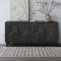 Large Floral Carved Storage Cabinet - Sideboard Buffet