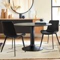 CangLong Set of 2 Mid-Century Dining Chairs with Soft PU Leather Cushions and Metal Legs, Black