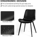 CangLong Set of 2 Mid-Century Dining Chairs with Soft PU Leather Cushions and Metal Legs, Black