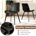 CangLong Set of 2 Mid-Century Dining Chairs with Soft PU Leather Cushions and Metal Legs, Black