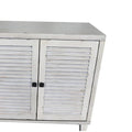 60-Inch Farmhouse Natural Wood Wash Wooden Sideboard Buffet Server with 4 Shutter Doors - Accent Storage Cabinet