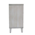 60-Inch Farmhouse Natural Wood Wash Wooden Sideboard Buffet Server with 4 Shutter Doors - Accent Storage Cabinet