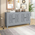 Spacious 4-Door Sideboard Buffet Cabinet with Pull Ring Handles