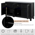 Spacious 4-Door Sideboard Buffet Cabinet with Pull Ring Handles