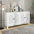 Spacious 4-Door Sideboard Buffet Cabinet with Pull Ring Handles