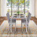Grondin Contemporary 5-Piece Dining Set with Tempered Glass Table and 4 Diamond-Stitched PU Leather Chairs