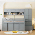 Spacious Wooden Loft Bed with Ample Storage, Under-Bed Desk, Drawers, and Shelves