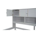 Spacious Wooden Loft Bed with Ample Storage, Under-Bed Desk, Drawers, and Shelves