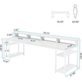 78.7-Inch Extra Long Double Desk for Two, Ideal for Home Office Use
