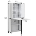 Versatile Craft Armoire with Foldable Desktop for Sewing and Home Office Use