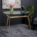 Silver Orchid Myers 48-Inch Modern Metal and Glass Desk