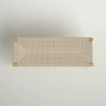 Mieres Boho-Inspired Solid Wood Bench with Woven Rope Seat - Mid-Century Modern Indoor Ottoman with Rubber Wood Legs for Home Office