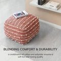 Handmade 22-Inch Square Pouf Ottoman by Jani Surin - Versatile Footrest for Living Room, Bedroom, Nursery, and Kids' Room