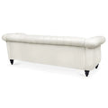 Cream 84.65 Traditional Chesterfield 3-Seater Sofa in PU Leather