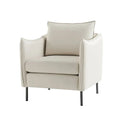 Set of 2 Christopher Modern Armchairs with Anti-Scratch Fabric and Black Metal Legs by HULALA HOME