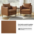 Set of 2 Christopher Modern Armchairs with Anti-Scratch Fabric and Black Metal Legs by HULALA HOME