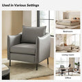 Set of 2 Christopher Modern Armchairs with Anti-Scratch Fabric and Black Metal Legs by HULALA HOME