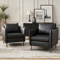 Set of 2 Christopher Modern Armchairs with Anti-Scratch Fabric and Black Metal Legs by HULALA HOME