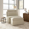 Modern 45" Anne Slipcovered Chair with Ottoman by HULALA HOME