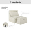 Modern 45" Anne Slipcovered Chair with Ottoman by HULALA HOME