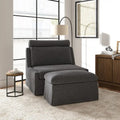 Modern 45" Anne Slipcovered Chair with Ottoman by HULALA HOME