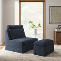 Modern 45" Anne Slipcovered Chair with Ottoman by HULALA HOME