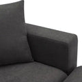 Contemporary L-Shaped Sectional Sofa Set with 2 Complimentary Pillows, 4-Seater Polyester Couch and Convertible Ottoman