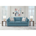 Signature Design by Ashley Keerwick Teal Queen Sofa Bed - Dimensions: 94" W x 41" D x 39" H