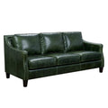 Vintage Essex Distressed Green Top Grain Leather Sofa
