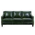 Vintage Essex Distressed Green Top Grain Leather Sofa