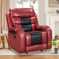 Spacious Faux Leather American-Style Recliner Chair for Living Room
