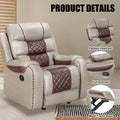 Spacious Faux Leather American-Style Recliner Chair for Living Room