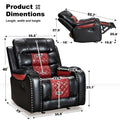 Spacious Faux Leather American-Style Recliner Chair for Living Room